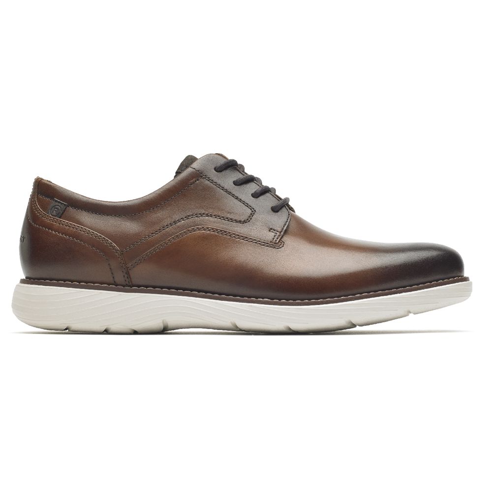 Rockport Garett Plain Toe - Mens Oxfords - Cognac - NZ (LXC-867950)